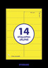 20 planches a4 - 14 étiquettes 99,1 mm x 38,1 mm autocollantes jaune par planche pour tous types imprimantes - jet d'encre/laser/photocopieuse