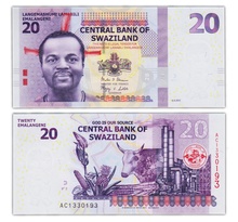 Billet de collection 20 emalangeni 2017 swaziland - neuf - p37c eswatini