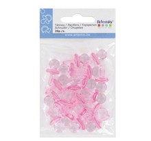 Mini tétine en plastique rose 20 pièces