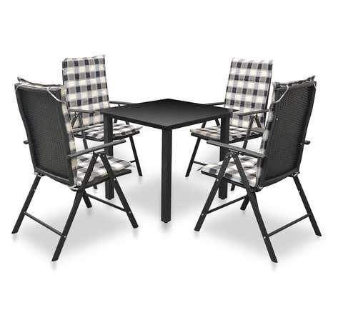 Vidaxl mobilier à dîner d'extérieur 5 pcs avec coussins aluminium noir