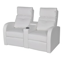 Vidaxl fauteuil inclinable à 2 places cuir synthétique blanc