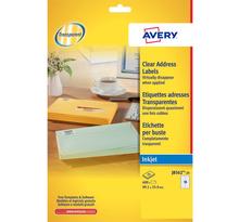 J8562-25 - 400 étiquettes d'adressage transparentes adhésives personnalisables. 99,1x33... Avery