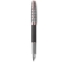 Parker sonnet premium  stylo plume  métal et laque grise  plume moyenne 18k  coffret cadeau