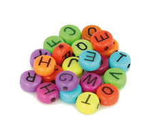 Perle dé alphabet 7mm couleurs vives 300 pièces
