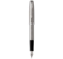 Parker sonnet stylo plume  acier inoxydable  plume moyenne  encre noire  coffret cadeau