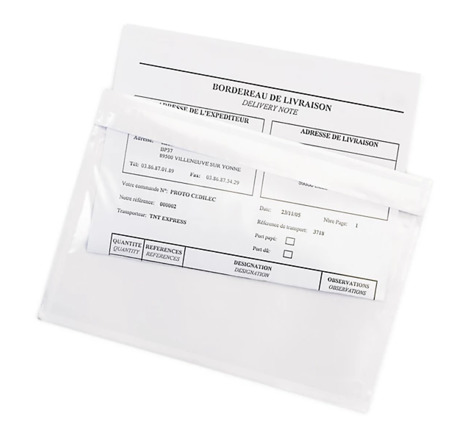 Pochette porte-documents adhésive transparente RAJA Super 130x105 mm (colis de 1000)