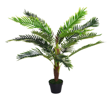 Outsunny Palmier artificiel hauteur 123 cm arbre artificiel décoration plastique fil de fer pot inclus vert