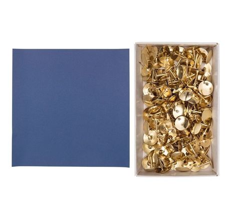 Papier 30,5 x 30,5 cm bleu indigo + 150 punaises dorées