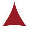 vidaXL Voile de parasol Tissu Oxford triangulaire 5x6x6 m Rouge