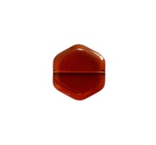 DIY - 10 Perles Vintage en Verre Hexagone 16 x 15mm  - Dark Topaz
