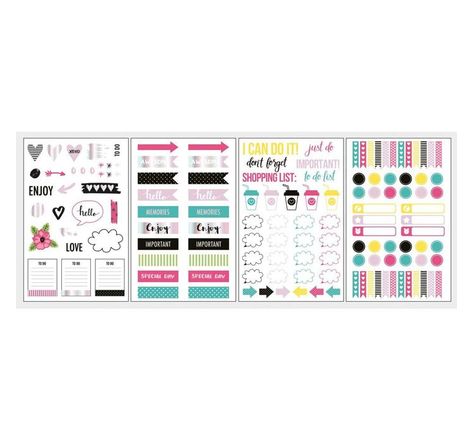 131 stickers symboles pour Bullet journal - couleurs vives