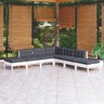 Vidaxl salon de jardin 7 pièces avec coussins blanc bois de pin