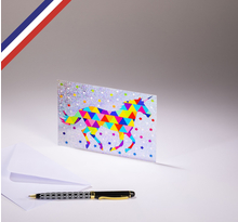 Carte simple Pop C'Art créée et imprimée en France sur papier certifié PEFC - Licorne