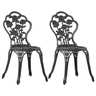 Vidaxl chaises de bistro 2 pièces bronze aluminium coulé