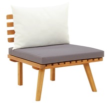 vidaXL Chaise de jardin avec coussins bois d'acacia massif
