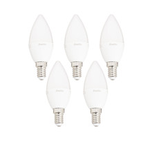 Lot x5 ampoules led flamme  culot e14  5 5w cons. (40 w éq)  lumière blanc chaud