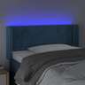 vidaXL Tête de lit à LED Bleu foncé 93x16x78/88 cm Velours