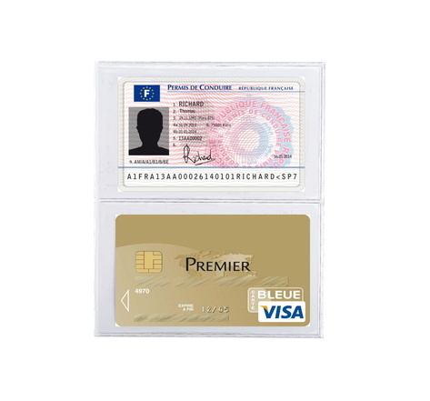 Etui de Protection 2 Volets Pour Carte Crédit, Carte Permis De Conduire ...