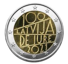 Pièce 2€ commémorative 2021 : LETTONIE (100 Ans de Jure)