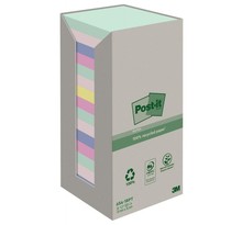 Tour distributrice de 16 blocs repositionnables 100 feuilles recyclées Post-it coloris assortis 76 x 76 mm