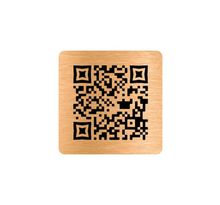 Menu sans contact pictogramme carré QR Code pour présentation menu hôtel restaurant - Couleur cuivre brossé