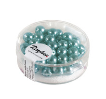 Perle en verre bleu vert renaissance 6 mm 45 pièces