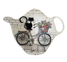 Soucoupe pour sachet de thé Chat à Vélo
