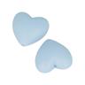 2 perles silicone coeur - 29 x 19 x 12 mm - bleu pastel