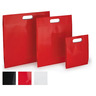 Pochette cadeau pelliculée rouge à poignée découpée 30 x 38 x 8 cm (lot de 100)