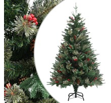 vidaXL Sapin de Noël avec pommes de pin Vert 120 cm PVC et PE