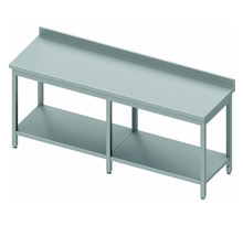 Table inox avec etagère & renfort - profondeur 800 - stalgast - 2400x800 x800xmm