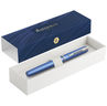Waterman graduate allure stylo plume,  laque bleue satinée, plume fine, cartouche encre bleu, coffret cadeau