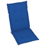 Vidaxl chaise de jardin avec coussins bleu royal bois de teck massif