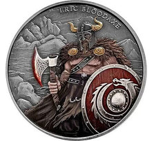 Pièce de monnaie en Argent g 31.1 (1 oz) Millésime 2023 Legendary Warriors Medals ERIC BLOODAXE