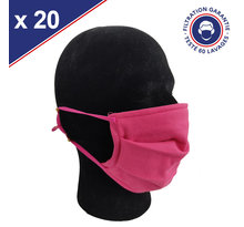 Masque Tissu Lavable x60 Corail Lot de 20