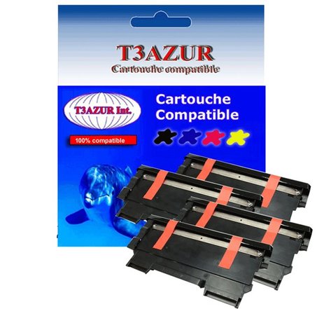 4 Toners  compatibles compatible avec  Brother TN2220, TN2010 pour Brother HL2250DN - 2600 pages - T3AZUR