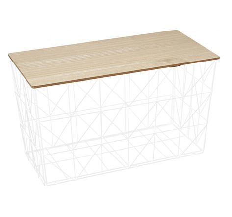 Table d'appoint pliable filaire plateau en bois