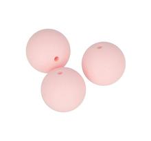 Perle en silicone ronde 15mm rose pâle 3 pièces