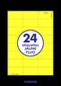 20 Planches A4 - 24 étiquettes 70 MM x 37 MM autocollantes fluo jaune par planche pour tous types imprimantes - Jet d'encre/laser/photocopieuse FBA AMAZON