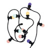 Guirlande guinguette led noire, x10 ampoules rvb e27 incluses, 5m extensible