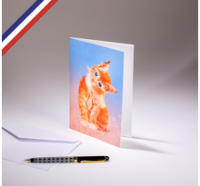 Carte double Carnet de couleurs créée et imprimée en France sur papier certifié PEFC - Chat