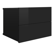 Vidaxl table de chevet noir brillant 40 x 30 x 30 cm aggloméré