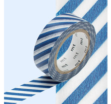 Masking tape mt 1,5 cm rayé bleu marine et blanc
