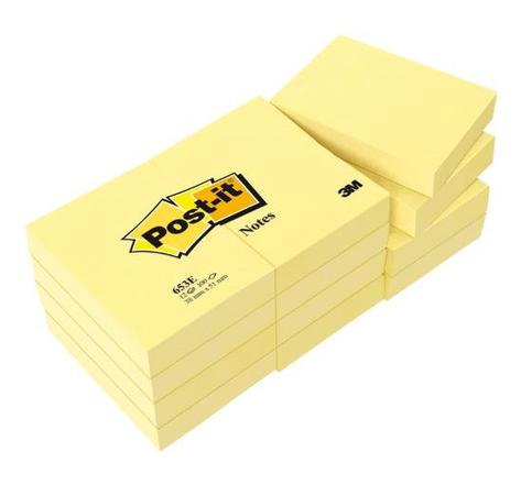 Bloc 100 Notes adhésives 102 x 76 mm jaune POST-IT