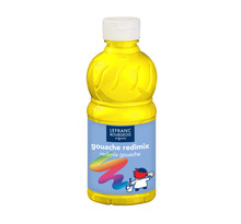 Bouteille de peinture gouache liquide - redimix - 250 ml - jaune primaire - lefranc bourgeois