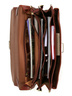 Serviette cartable homme Premium en cuir - KATANA - 4 soufflets - 41 cm - 31028-Marron