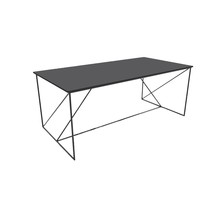 Table basse structure métallique laquée noir avec plateau gris champ noir