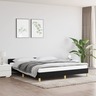 vidaXL Cadre de lit avec tête de lit Noir 160x200 cm Tissu