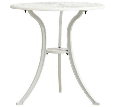 Vidaxl table de jardin blanc 62x62x65 cm aluminium coulé