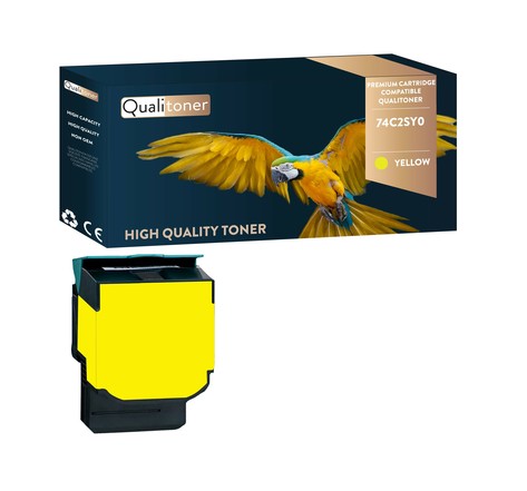 Qualitoner toner lot de x 1 74c2sy0 jaune compatible pour lexmark